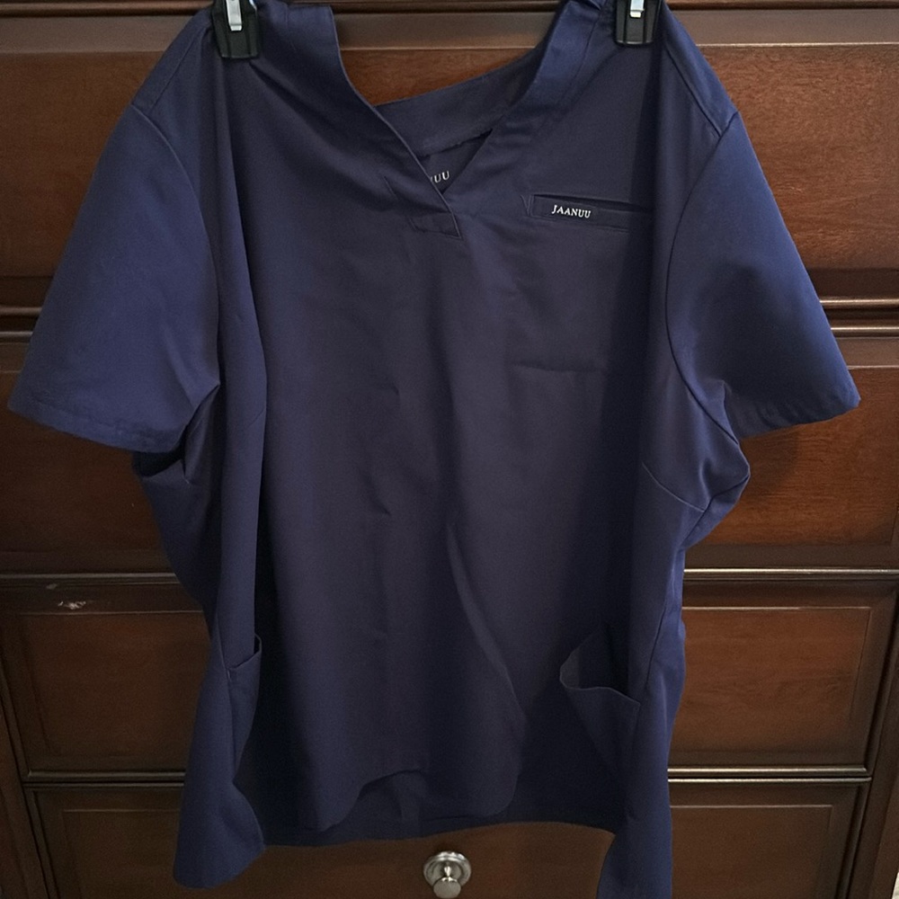 Used Navy Blue Scrub Set (Top and Bottoms)